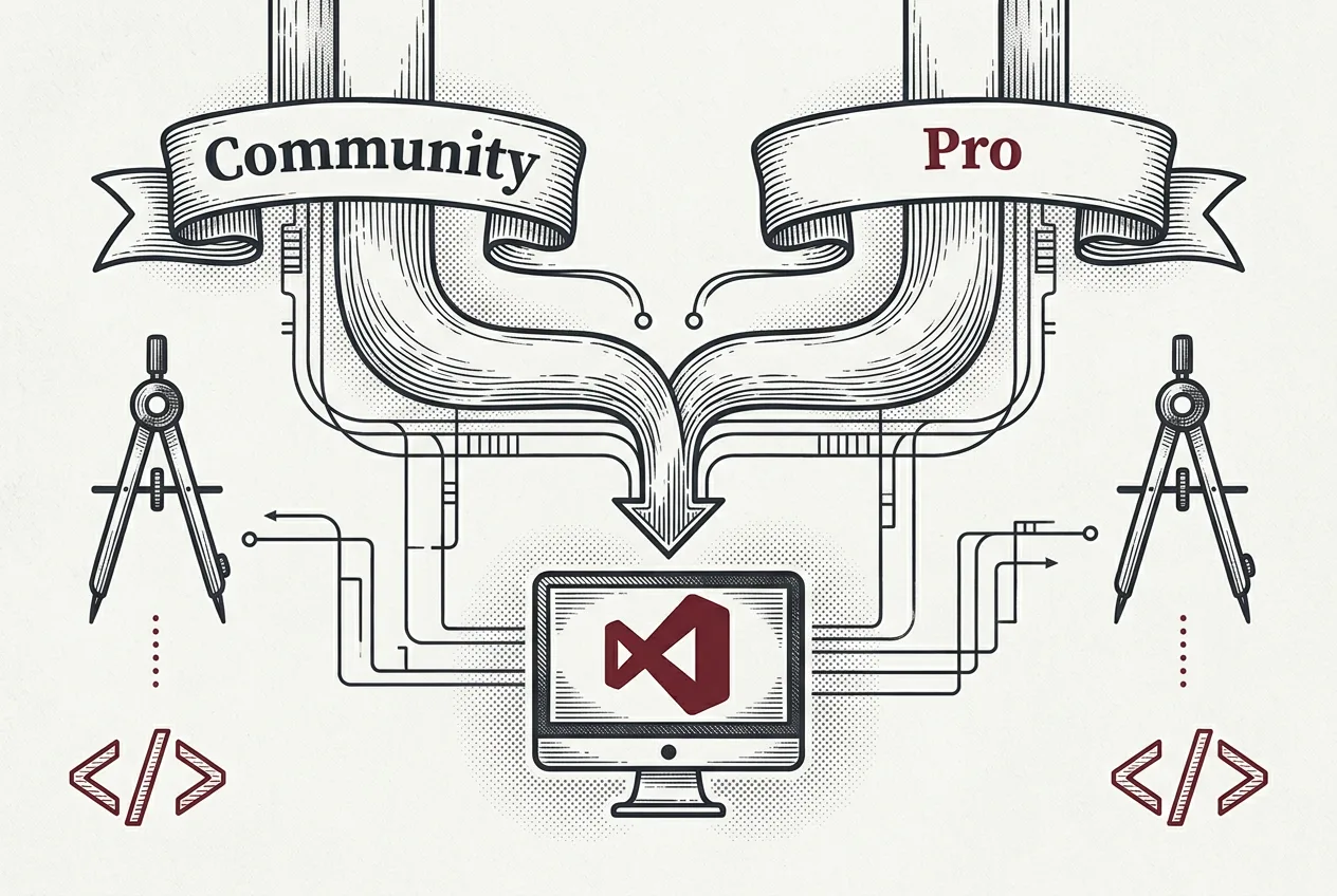 Инфографика объединения версий Community и Pro среды GigaIDE в единый дистрибутив